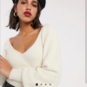 ASOS Fuzzy Bustier Sweater Top